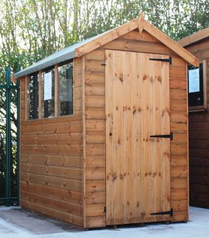 Horningsea Apex 6ft x 4ft (1.8m x 1.2m) in light brown wood finish